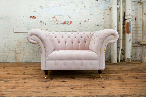 Fauteuil Chesterfield Canapé de télévision 1 place Sofa en tissu Neuf rembourrage textile