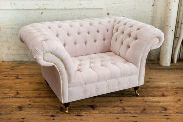 Fauteuil Chesterfield Canapé de télévision 1 place Sofa en tissu Neuf rembourrage textile