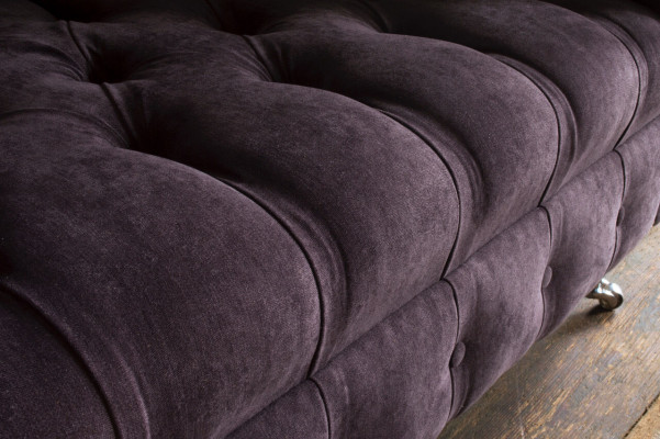 Fauteuil Chesterfield canapé rembourré sofa banquettes 1,5 places fauteuil une place textile violet