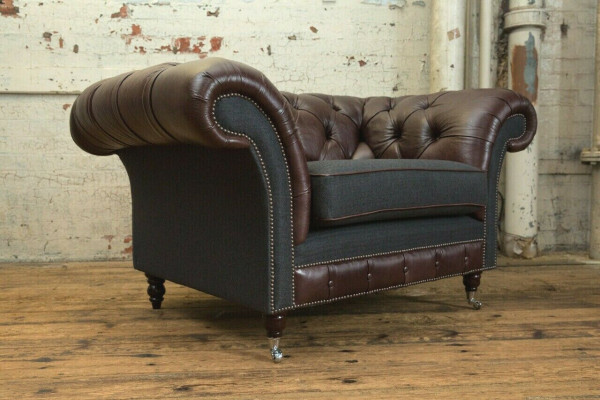 Canapé Chesterfield Sofa Polster garniture 1,5 places canapés classique fauteuil une place