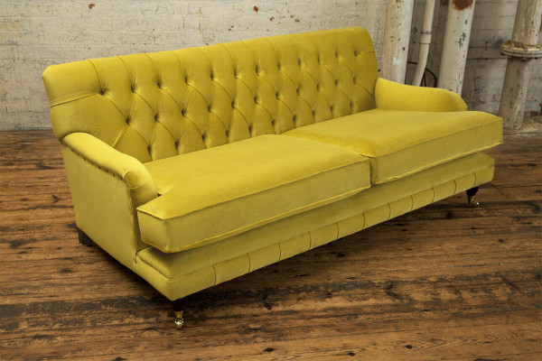 Canapé Chesterfield 3 places design canapé sofa en tissu trois places.