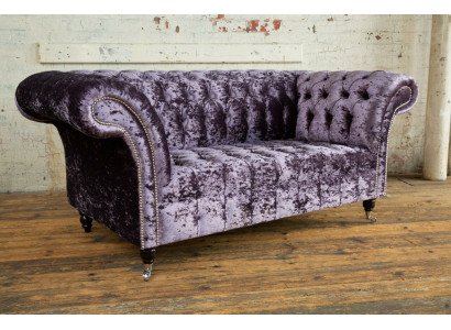 Canapé Chesterfield rembourré tissu canapés sofa ensemble de sièges repose-bras neuf 2 places
