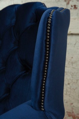 Fauteuil en velours Chesterfield Sofa Canapé Design Luxe Canapé Relax Télévision Nouveau