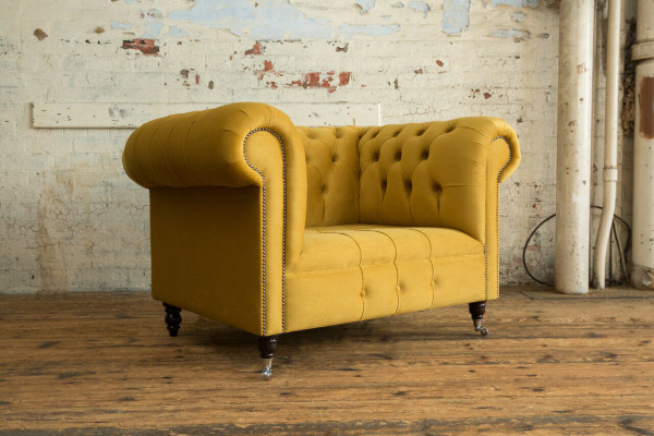 Fauteuil Design Chesterfield Sofa Canapé Rembourrage Textile de Luxe Canapés 1 Place #376
