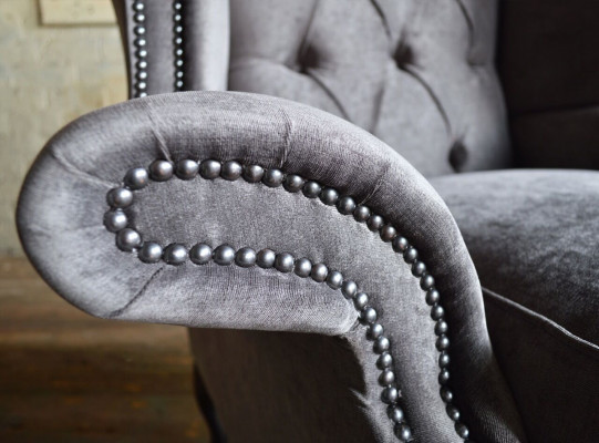 Chesterfield fauteuil canapé télé 1 place canapé textile tissu canapé rembourré