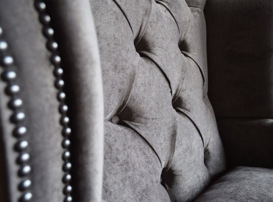 Chesterfield fauteuil canapé télé 1 place canapé textile tissu canapé rembourré