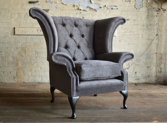 Chesterfield fauteuil canapé télé 1 place canapé textile tissu canapé rembourré