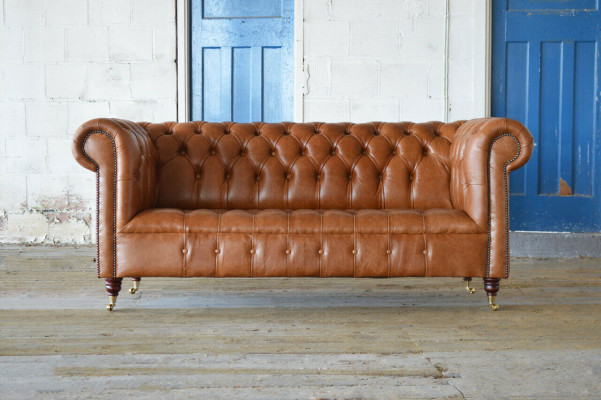 Chesterfield canapé trois places couchage sofa design canapés sofa en cuir neuf