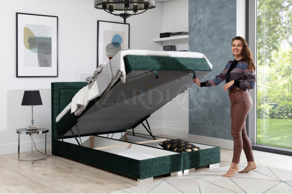 Lit boxspring céleste lit double avec matelas et surmatelas lit vert