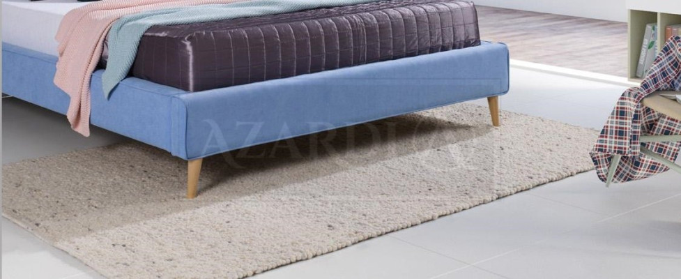 Chesterfield en velours de soie - Lit double design - Lit de luxe design - Double bleu - Neuf