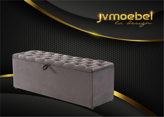 Banquette Chesterfield Design Moderne Tabouret Ottoman Deux places Tissu Neuf
