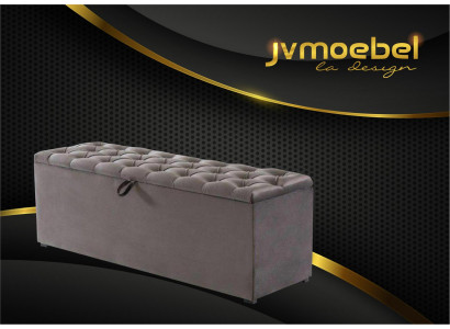 Banquette Chesterfield Design Moderne Tabouret Ottoman Deux places Tissu Neuf