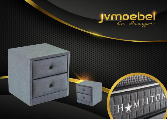 Lit en textile 2x tables de nuit 3 pièces Set de chambre à coucher Meubles modernes de luxe Nouveaux lits