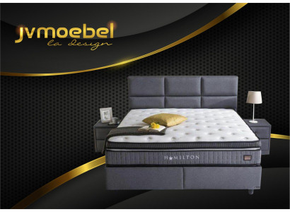 Lit en textile 2x tables de nuit 3 pièces Set de chambre à coucher Meubles modernes de luxe Nouveaux lits