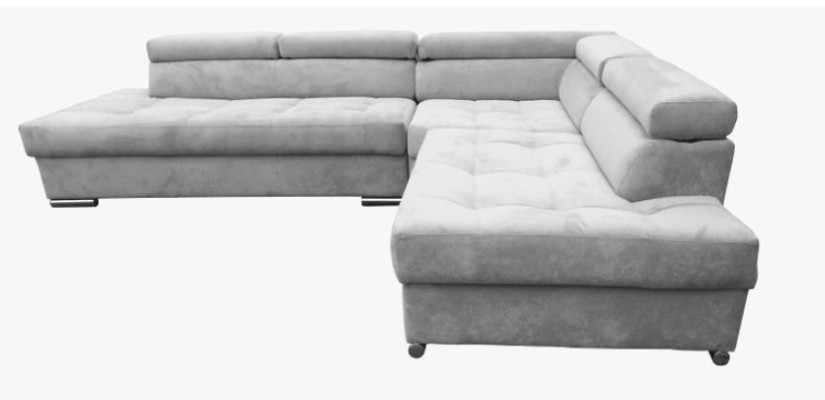 Canapé d'angle gris grand en tissu, canapés tissu créatifs, meubles neufs design moderne.
