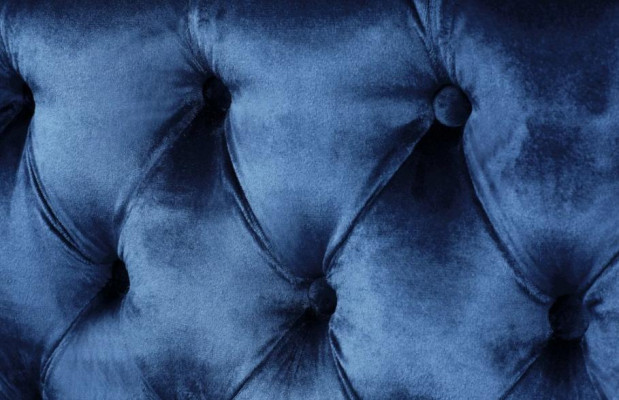 Canapé d'angle bleu Chesterfield Ensemble de canapés tapissés en velours Tissu Angle Meubles Design