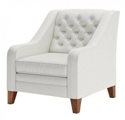 Fauteuil en tissu blanc, nouveau mobilier créatif pour salon moderne de style Chesterfield.