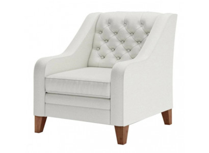 Fauteuil en tissu blanc, nouveau mobilier créatif pour salon moderne de style Chesterfield.