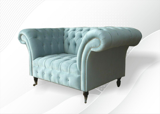 Fauteuil Chesterfield Design Tissu Sofa Canapé Couches Sofas Meuble Neuf