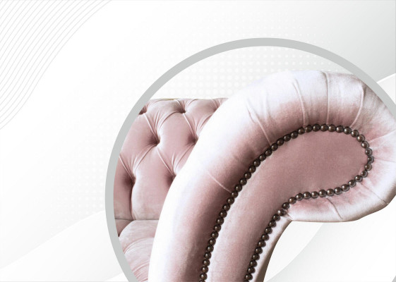 Fauteuil Chesterfield Rose Tissu Salon Design Moderne Meubles Créatifs Neuf