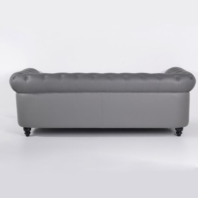 Canapé Chesterfield gris pour bureau, canapé d'accueil en cuir et textile neuf jvmoebel ®