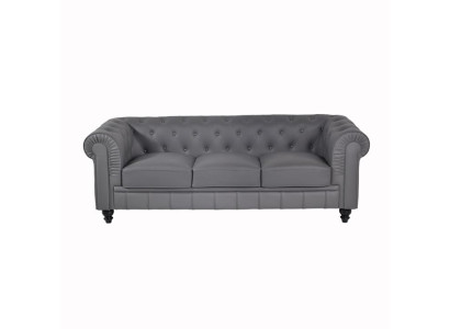 Canapé Chesterfield gris pour bureau, canapé d'accueil en cuir et textile neuf jvmoebel ®