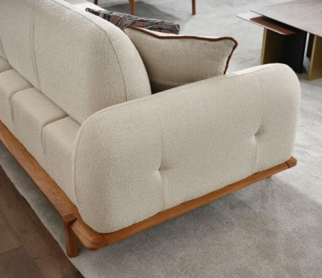 Ensemble de canapé trois places, fauteuil, canapé marron, canapé en tissu, 3 pièces