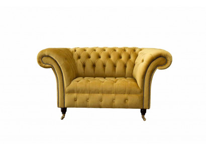 Chesterfield canapé jaune fauteuil tissu de luxe de design canapés nouveau