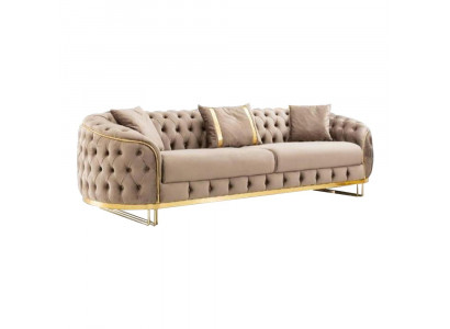 Élégant canapé Chesterfield trois places pour le salon Mobilier luxueux neuf