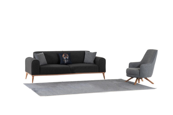 Ensemble de salon exclusif comprenant un canapé 3 places et un fauteuil, nouveauté en 2 pièces.