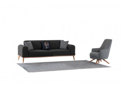 Ensemble de salon exclusif comprenant un canapé 3 places et un fauteuil, nouveauté en 2 pièces.