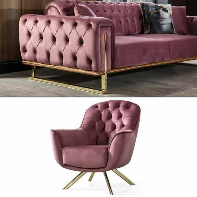 Designer Chesterfield Fauteuil exclusif à un siège en tissu pour salon