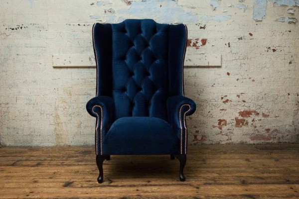 Chesterfield Design Sofa Fauteuil Canapé Tissu Fauteuil Wingback Canapés 1 Place Neuf