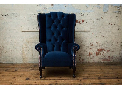 Chesterfield Design Sofa Fauteuil Canapé Tissu Fauteuil Wingback Canapés 1 Place Neuf