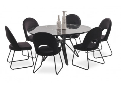 Salle à manger ensemble table à manger 6x chaises ensemble complet luxe 7 pièces