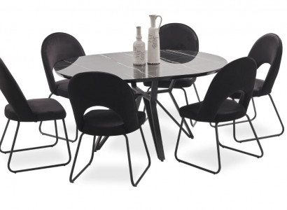 Salle à manger ensemble table à manger 6x chaises ensemble complet luxe 7 pièces