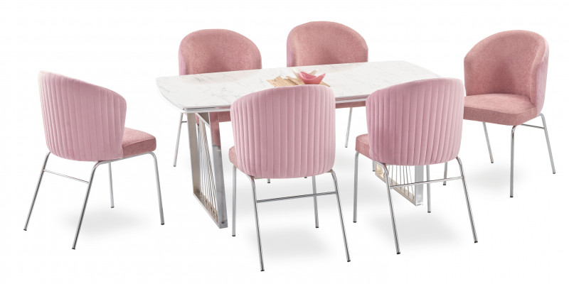 Groupe de salle à manger Table à manger 6x chaises Table moderne Meubles de luxe Salle à manger 7 pièces