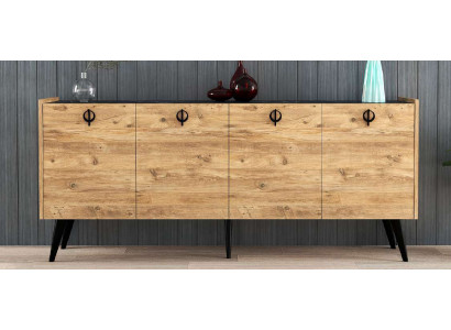Salle de séjour Buffet marron Design moderne Forme rectangulaire Étagères de luxe