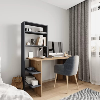 Chambre Chambre Jeunesse Bureau Bureau Bureau d'ordinateur Design Moderne Marron Gris