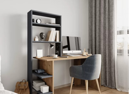 Chambre Chambre Jeunesse Bureau Bureau Bureau d'ordinateur Design Moderne Marron Gris