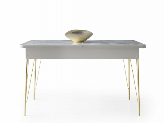 Ensemble de salle à manger 5 pièces Chaises de table gris uni moderne rectangulaire style