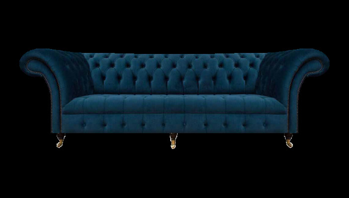 Chesterfield Meubles Design Canapé bleu foncé Canapés textiles haut de gamme.