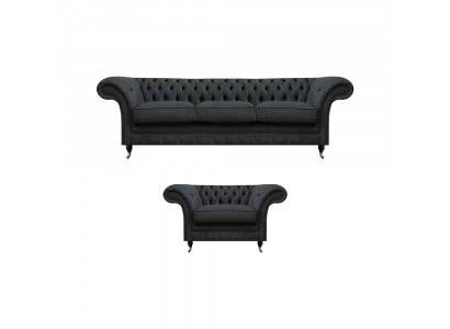Chesterfield ensemble de sièges rembourrés Designer canapé 3 places fauteuil élégant