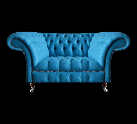 Chesterfield bleu textile canapé deux places meuble assis designer élégants canapés.