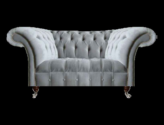 Sofa Chesterfield en tissu gris clair Meuble de designer Canapé moderne élégant