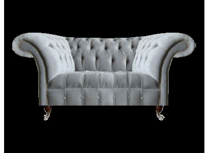 Sofa Chesterfield en tissu gris clair Meuble de designer Canapé moderne élégant