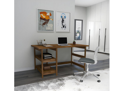 Bureau de chambre d'adolescent brun Tables en bois robustes Tables élégantes