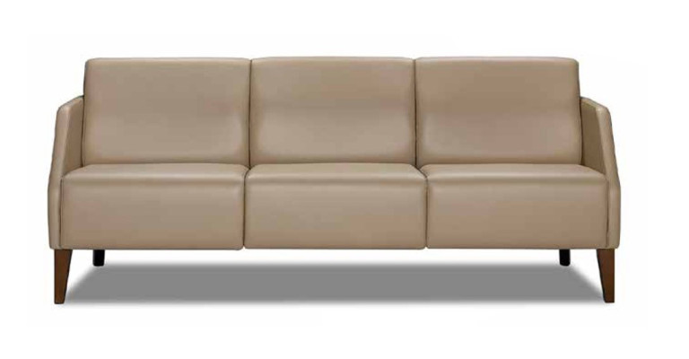 Ensemble de canapé et fauteuil exclusif 2 pièces en cuir beige pour salon designer 3 places.