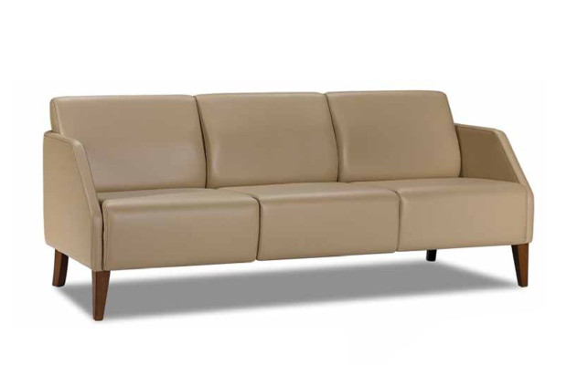 Canapé beige deux places pour salon, meuble rembourré moderne, canapé en tissu 2 places.