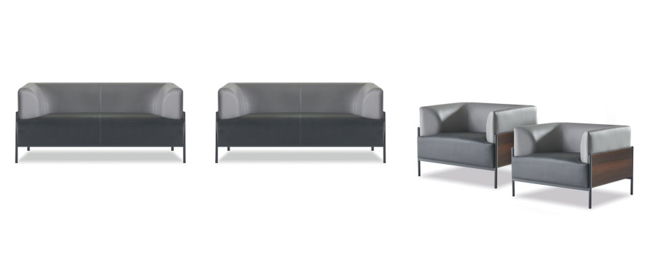 Ensemble de canapé complet ergonomique 4 pièces noir rembourrage design style moderne